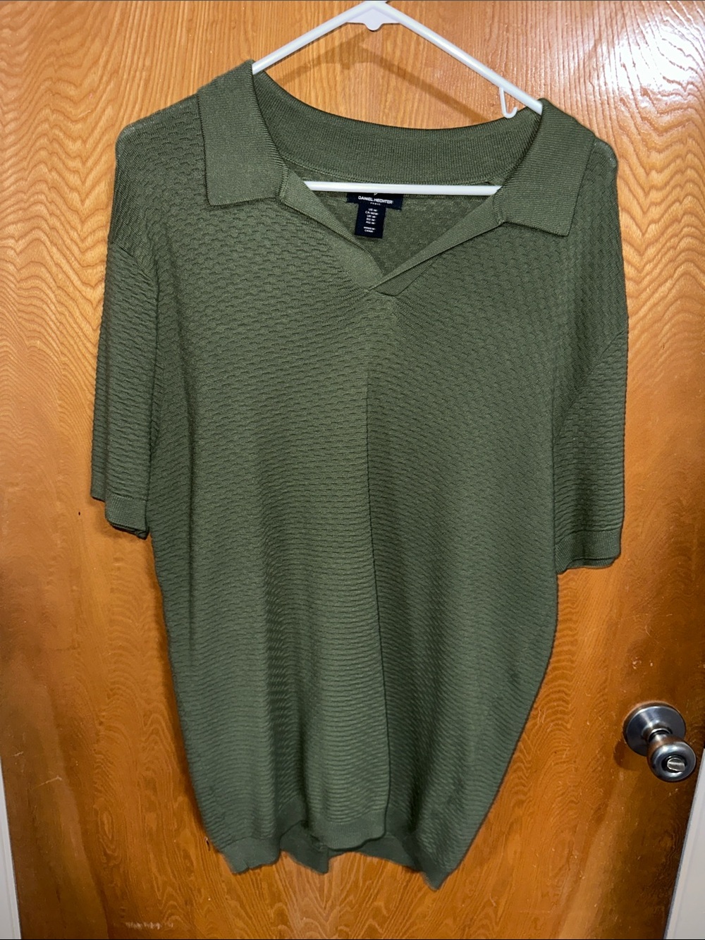 Daniel Hechter Olive Green Textured Polo Shirt